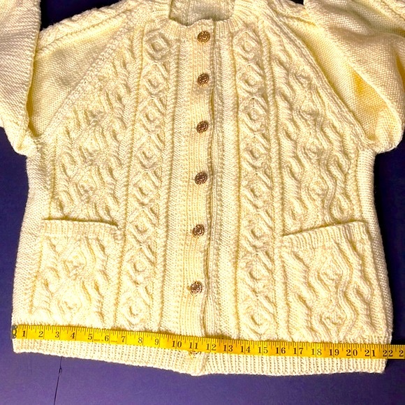Yellow Chunky Cable Knit Cardigan XL - Picture 10 of 17
